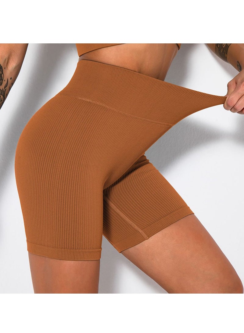 Yoga Tight Fitting Stretch Soft Pants Brown