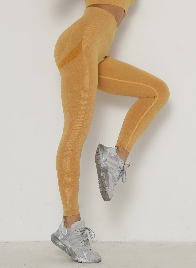 Yoga Tight Fitting Stretch Soft Pants Yellow