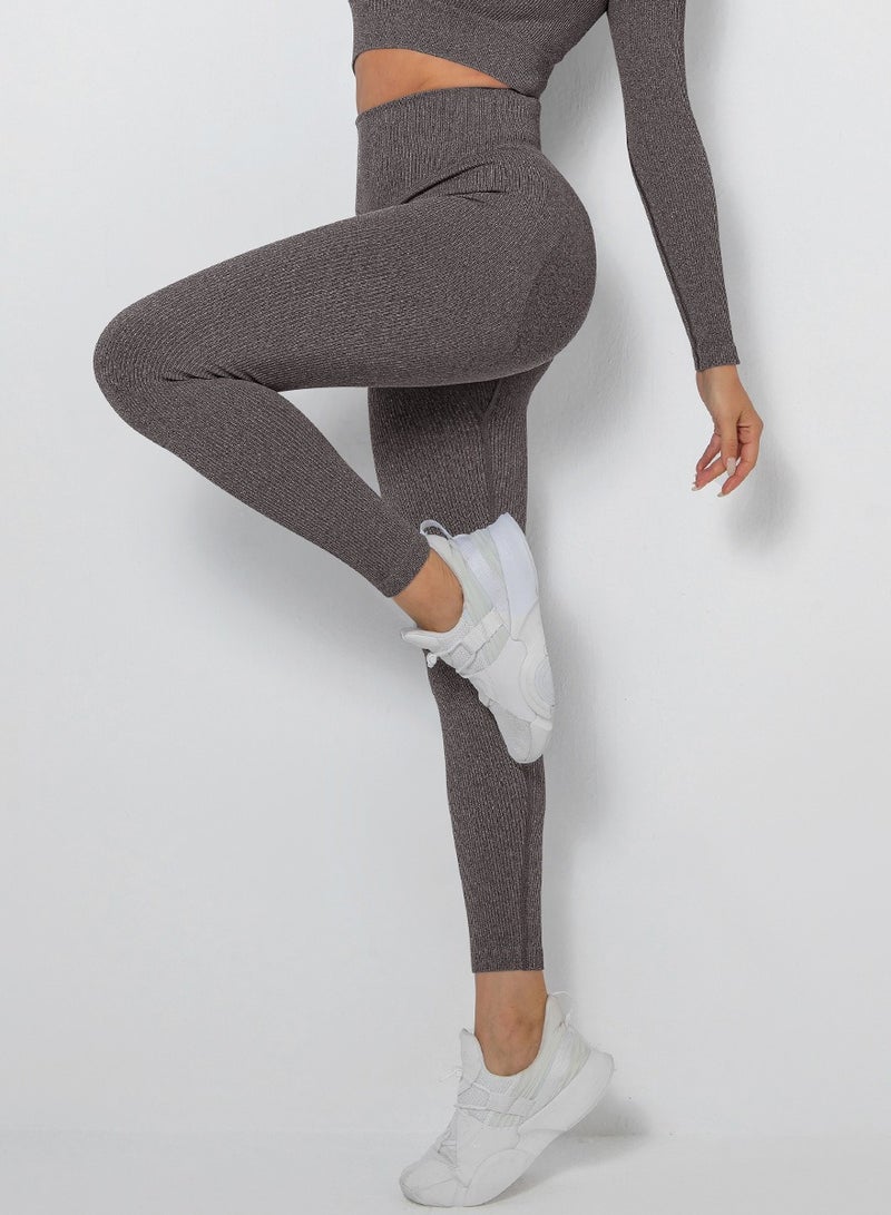 Yoga Tight Fitting Stretch Soft Pants Brown