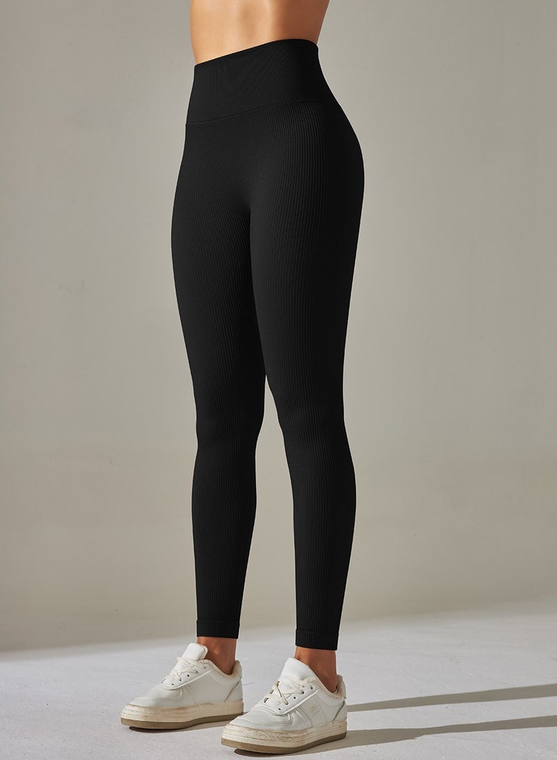 Yoga Tight Fitting Stretch Soft Pants Black