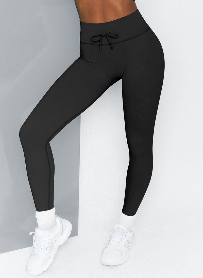 Yoga Tight Fitting Stretch Soft Pants Black