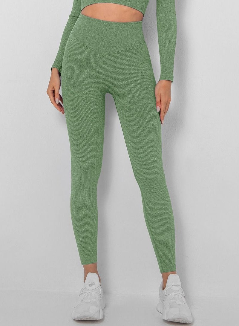 Yoga Tight Fitting Stretch Soft Pants Green