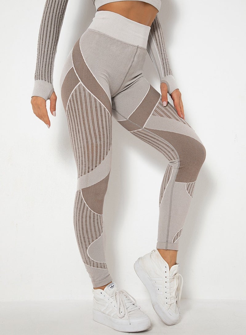Yoga Tight Fitting Stretch Soft Pants Brown