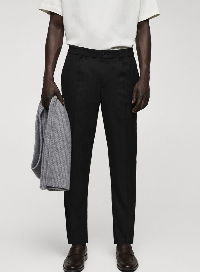 Slim Fit Pleated Trousers