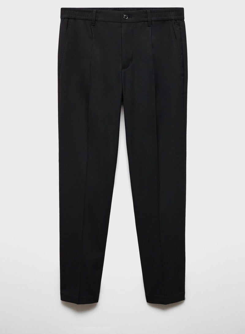 Slim Fit Pleated Trousers