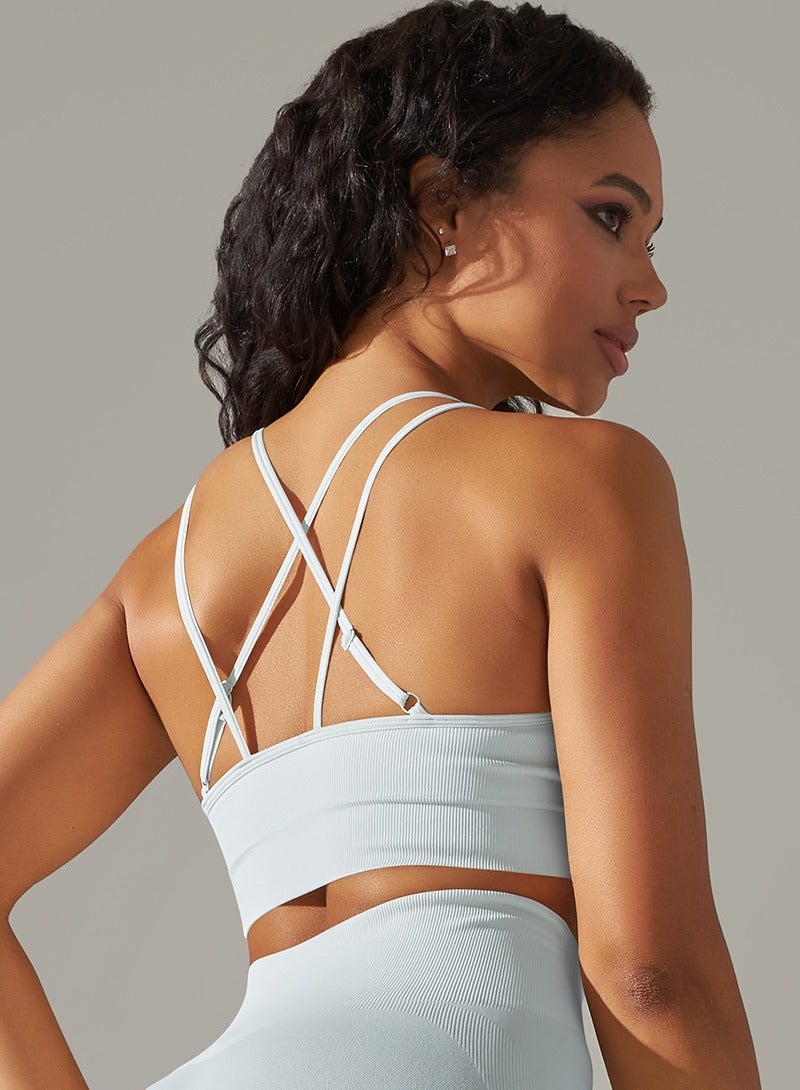 High Elastic Running Sports Fitness Yoga Bra Grey