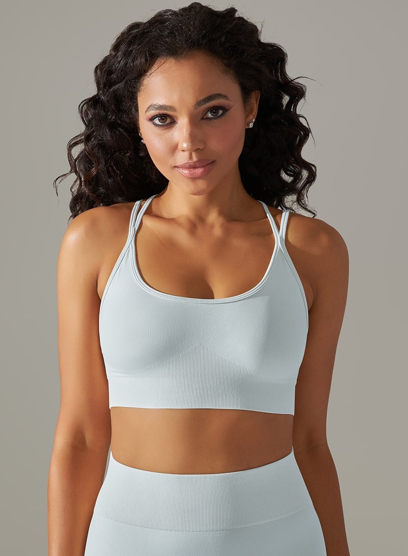 High Elastic Running Sports Fitness Yoga Bra Grey