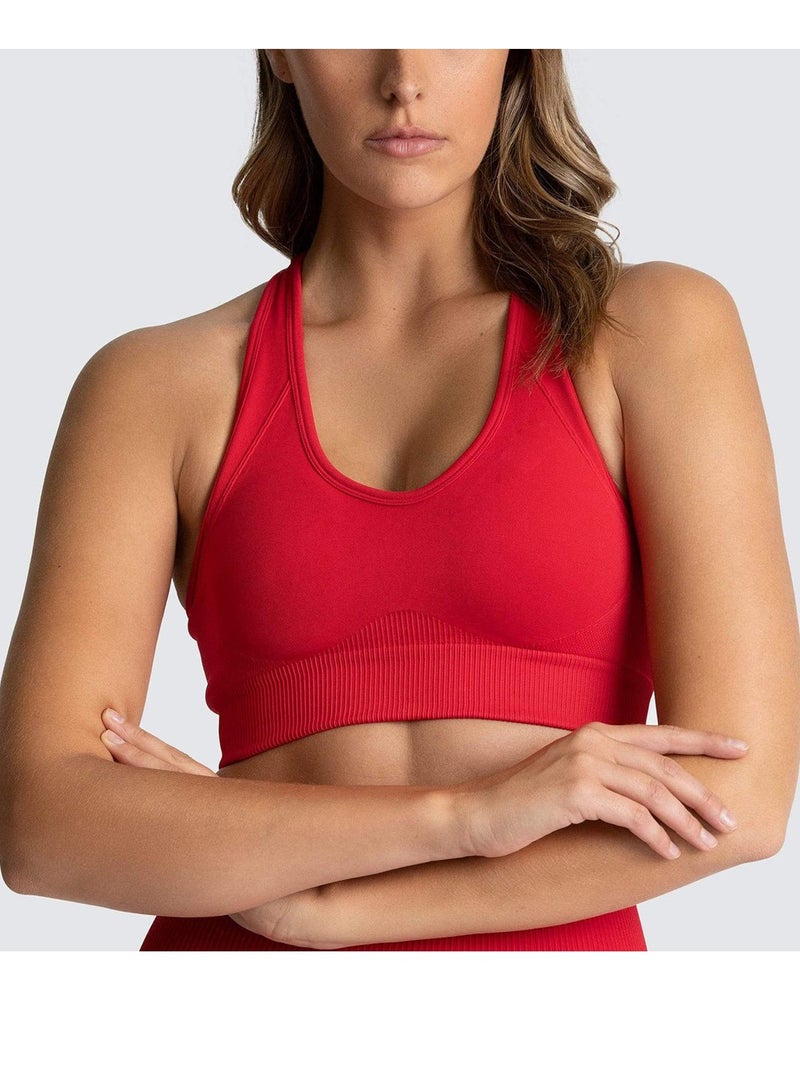 High Elastic Running Sports Fitness Yoga Bra Red