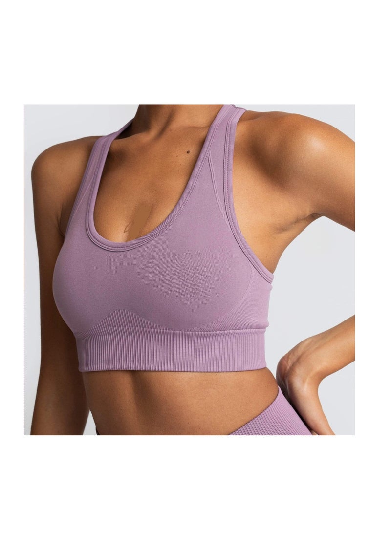 High Elastic Running Sports Fitness Yoga Bra Purple