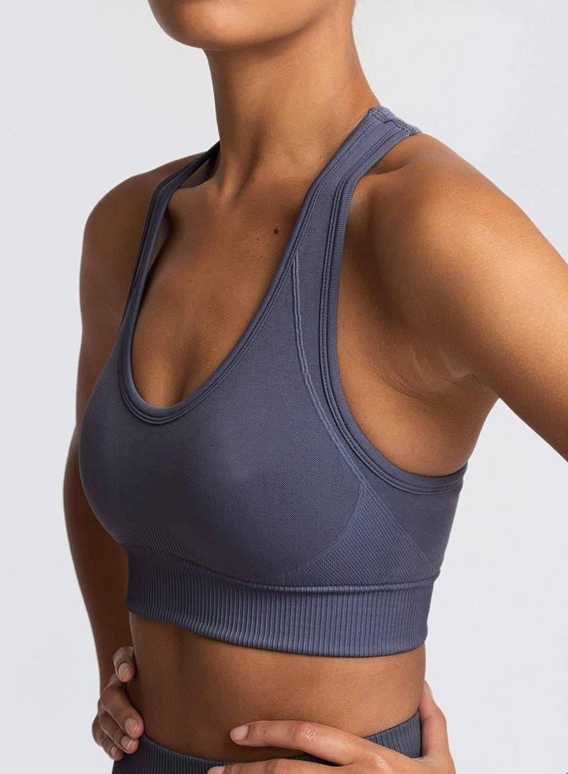 High Elastic Running Sports Fitness Yoga Bra Grey