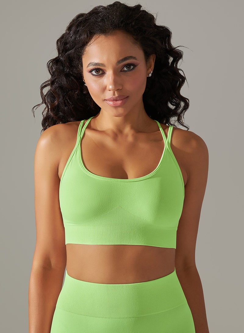 High Elastic Running Sports Fitness Yoga Bra Green