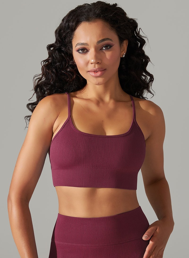 High Elastic Running Sports Fitness Yoga Bra Red