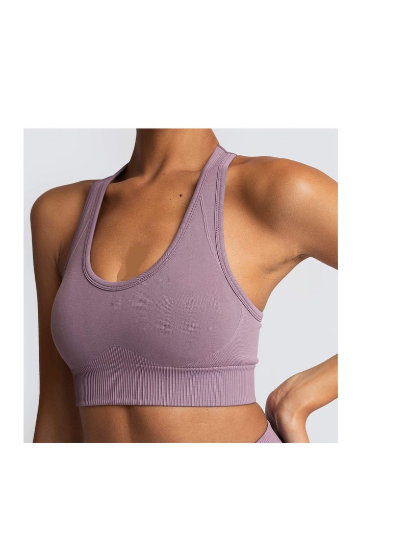 High Elastic Running Sports Fitness Yoga Bra Purple