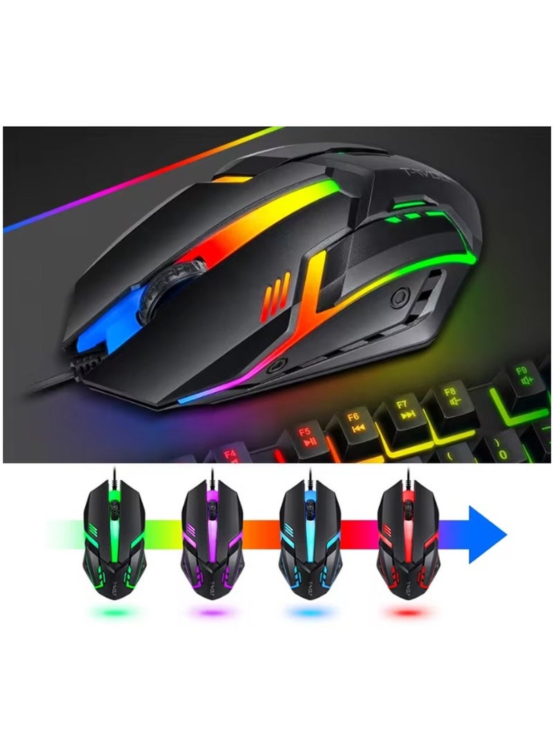 5in1 Gaming Keyboard Whit Mouse pad Mouse Gaming Headset Wired Led Rgb Backlight Bundle For Pc Gamers And Xbox and PS4 TF850