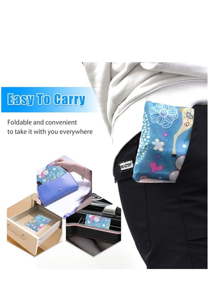 6 Pcs Reusable Grocery Bag, Foldable Eco-Friendly Shopping Bags, Lightweight Washable Ripstop Nylon Large Tote Bag