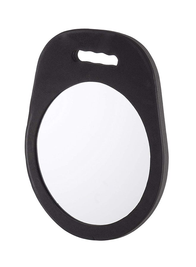 Handheld Round Sponge Mirror Black/Clear 13.5 x 10.5 x .75inch