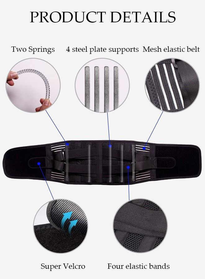 Sports Back Brace for Men and Women Breathable Waist Lumbar Lower Back Support Belt for Sciatica Herniated Disc Scoliosis Back Pain Relief Heavy lifting with Dual Adjustable Straps