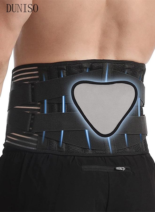 Sports Back Brace for Men and Women Breathable Waist Lumbar Lower Back Support Belt for Sciatica Herniated Disc Scoliosis Back Pain Relief Heavy lifting with Dual Adjustable Straps