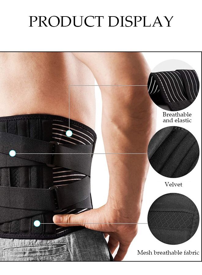 Sports Back Brace for Men and Women Breathable Waist Lumbar Lower Back Support Belt for Sciatica Herniated Disc Scoliosis Back Pain Relief Heavy lifting with Dual Adjustable Straps