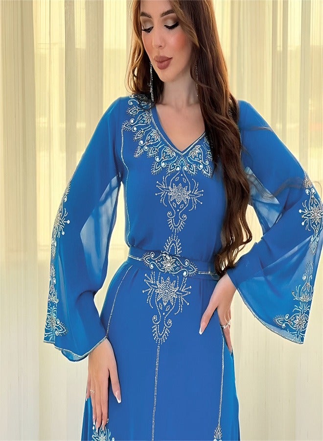 Summer Fashion Hot Diamond Dress Blue