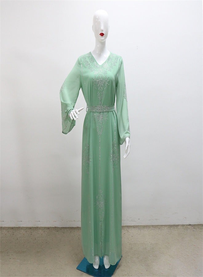 Summer Fashion Hot Diamond Dress Green