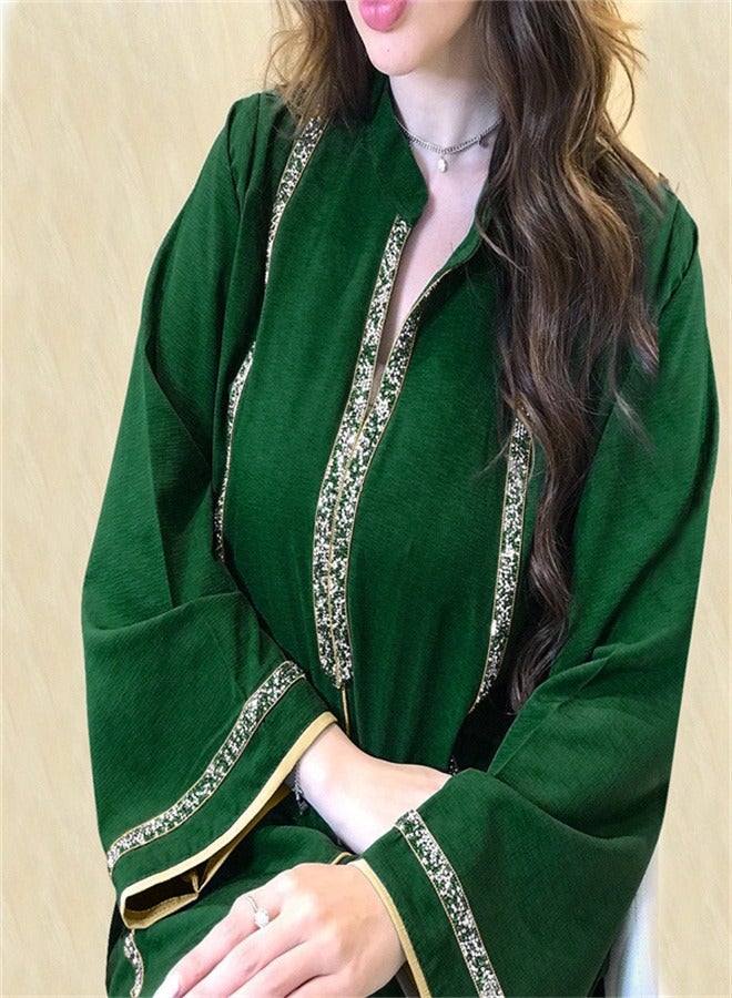 Jalabiya Loose Music Robe For Women Green