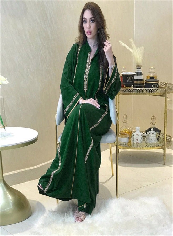 Jalabiya Loose Music Robe For Women Green