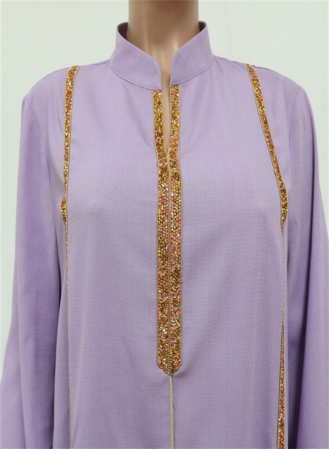 Jalabiya Loose Music Robe For Women  Purple