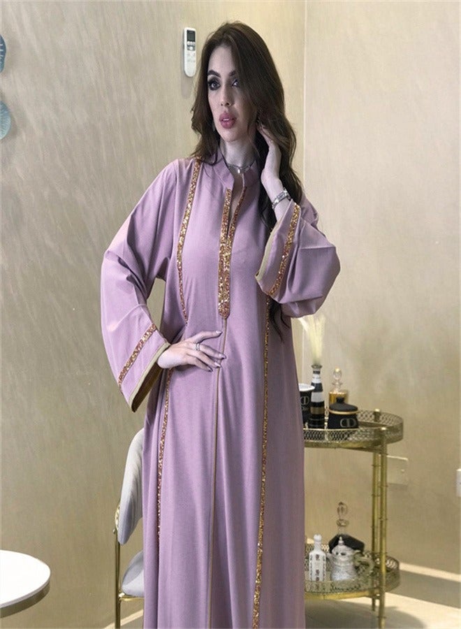 Jalabiya Loose Music Robe For Women  Purple
