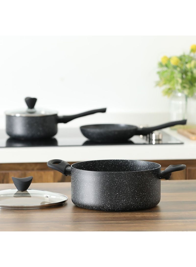 Danube Essential Casserole with Lid - Black Marble