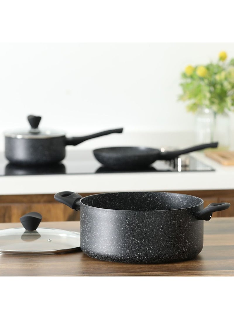 Danube Essential Casserole with Lid - Black Marble