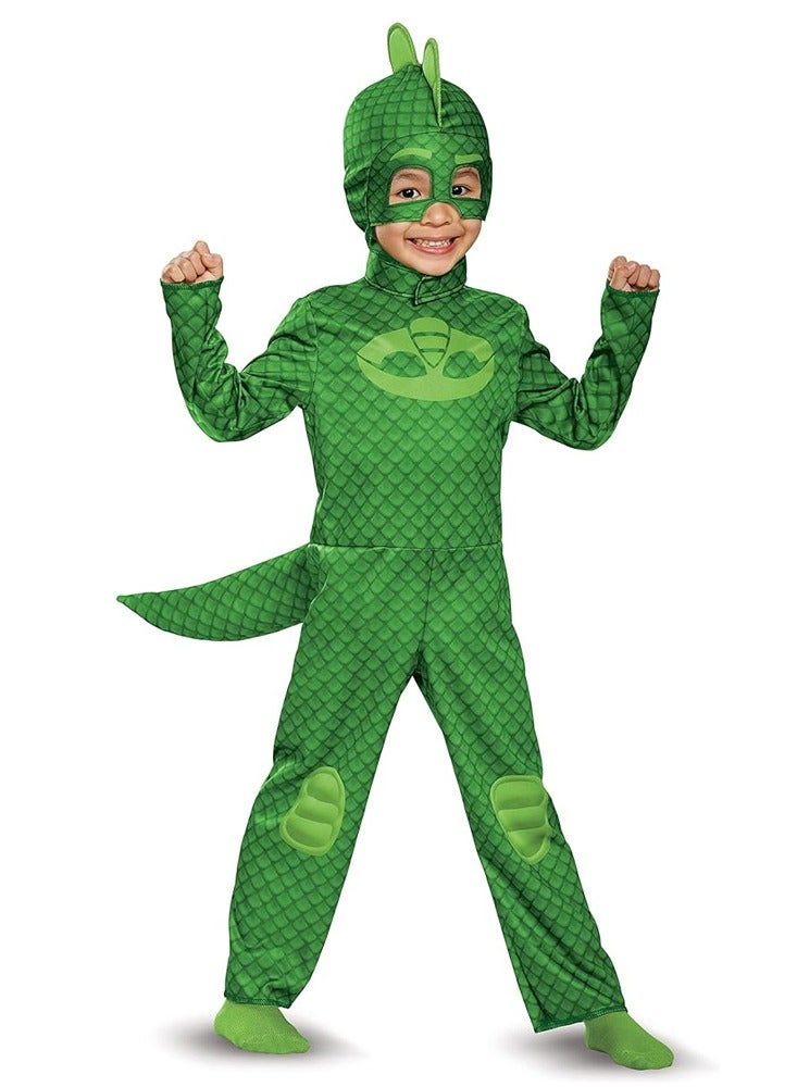 Gekko Classic Toddler PJ Masks Costume dinosaur Large/4-6 Green Blue