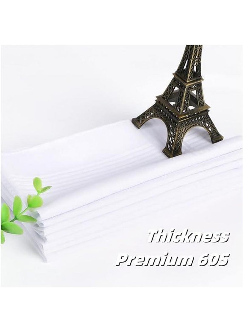 12Piece 40*40 Cotton White Handkerchief