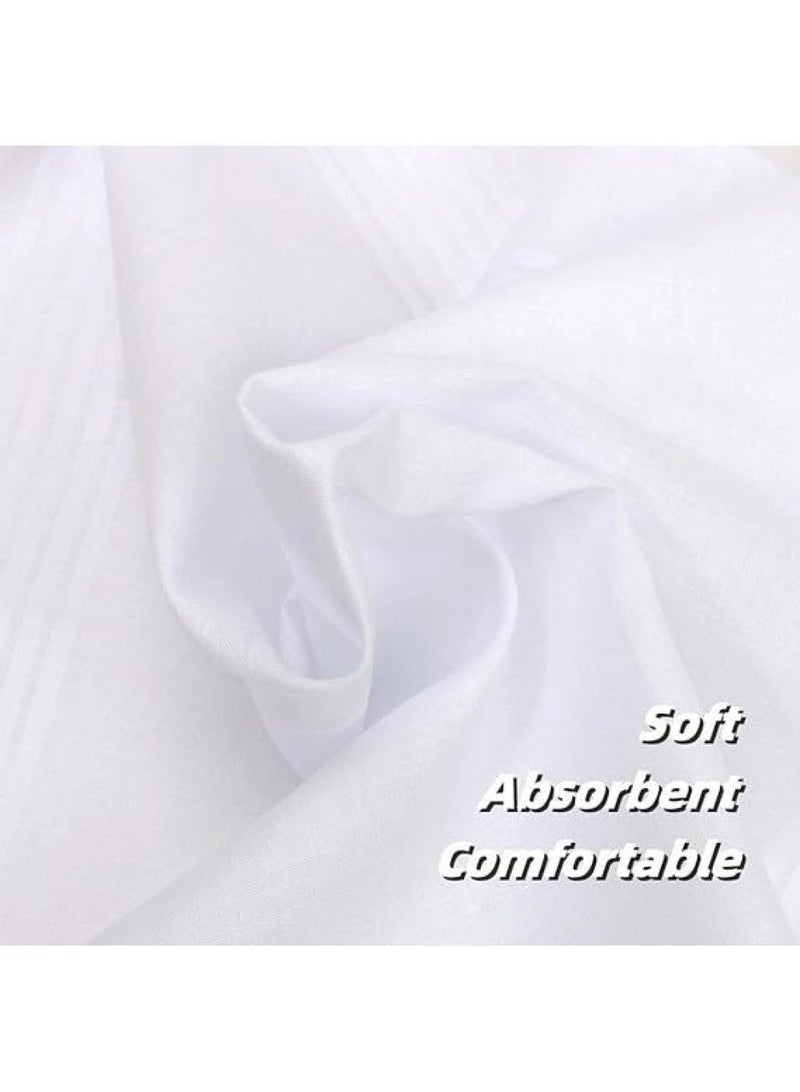 12Piece 40*40 Cotton White Handkerchief