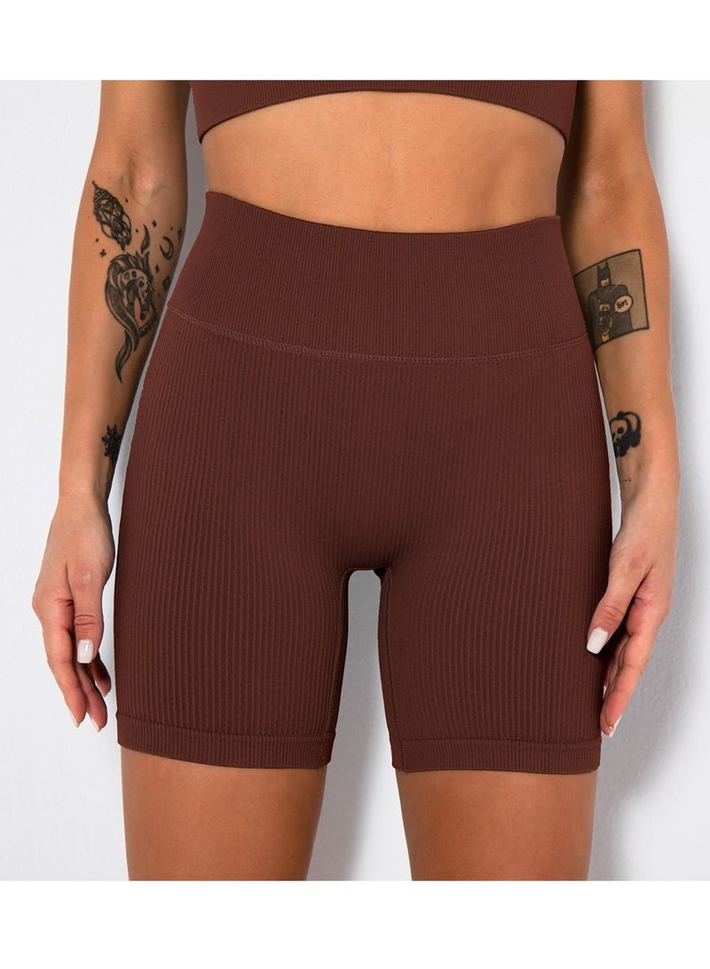 Yoga Tight Fitting Stretch Soft Pants Brown