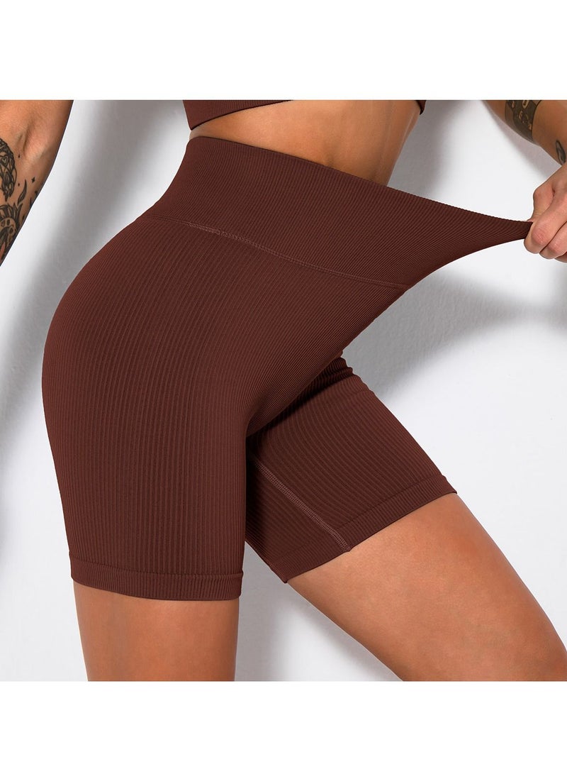 Yoga Tight Fitting Stretch Soft Pants Brown