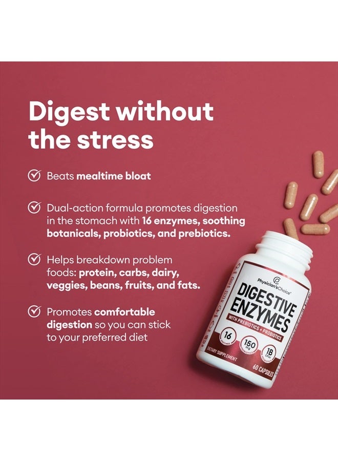 Multi Digestive Enzymes - Organic Prebiotics for Digestive Health And Gut Health Discomfort Relief & Bloating - 180 CT