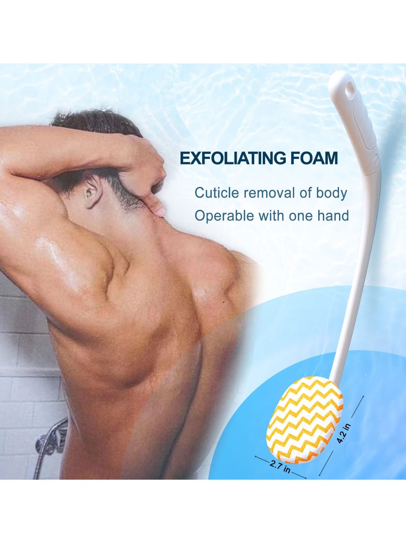 Shower Brush for Body, 20.5” Long Handle Back Scrubber for Shower with 3 Pcs Replace Head, Exfoliation and Improved Skin Health Suitable for Women, Men, Elderly