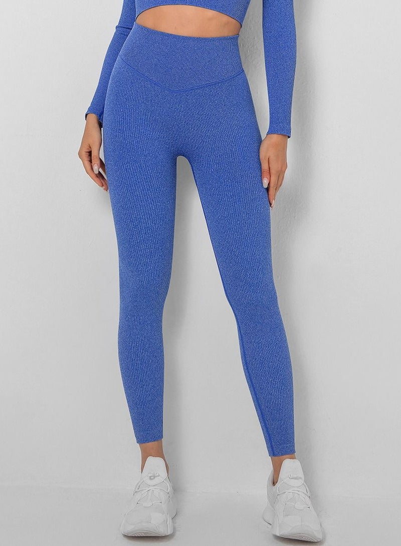 Yoga Tight Fitting Stretch Soft Pants Blue