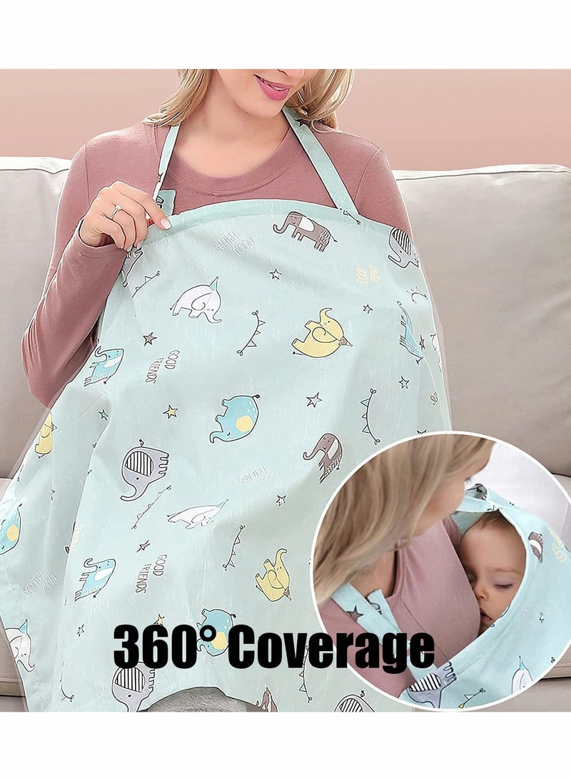 Cotton Nursing Cover, Large Breastfeeding Cover, 360° Coverage, Chemical-Free