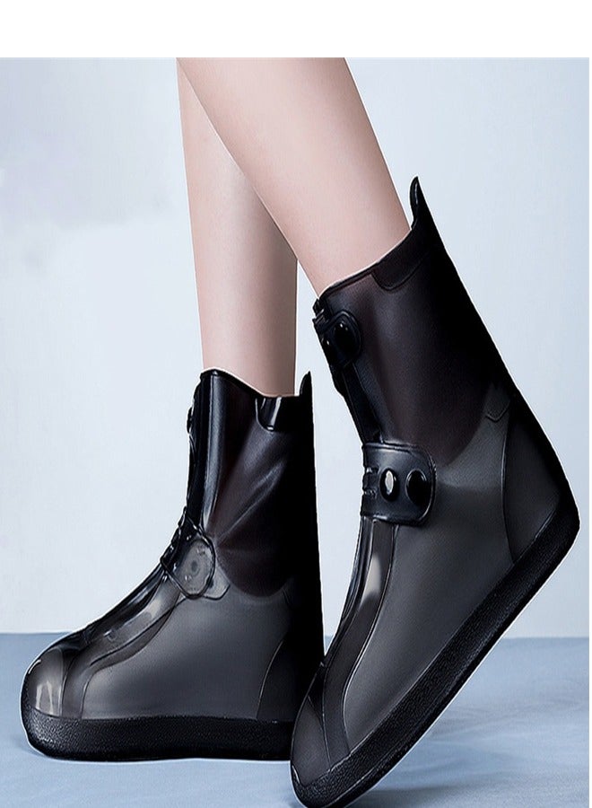 Children's Mid Tube Rain Boots Cover Black
