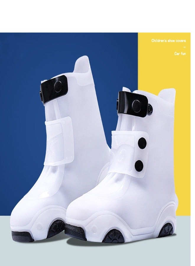 Children's Mid Tube Rain Boots White