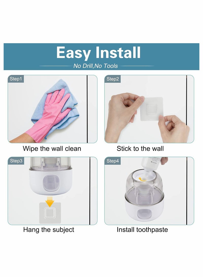 Toothpaste Dispenser, Wall Mounted Hands Free Toothpaste Squeezer