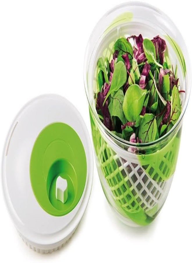 Snips Spin, Drain & Serve Salad Spinner 5 Quart, Green