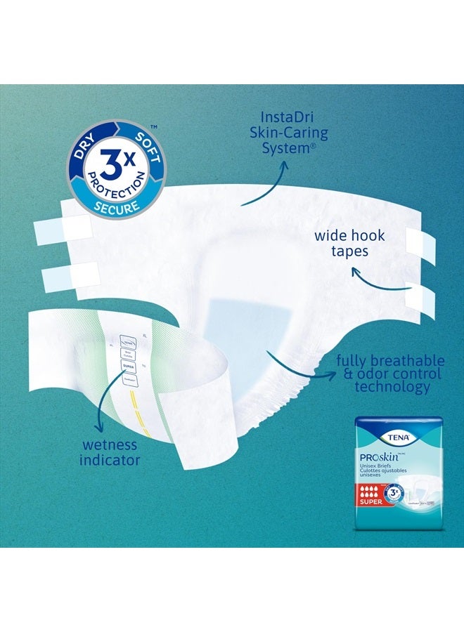 Tena ProSkin Unisex Incontinence Briefs, Maximum Absorbency, Large, 56 ct