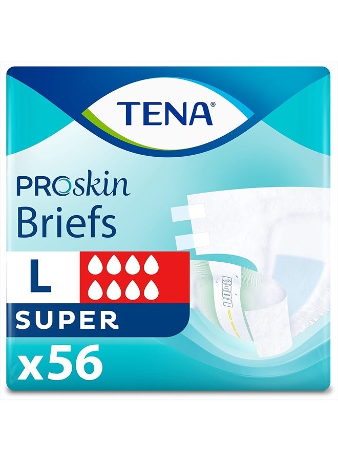 Tena ProSkin Unisex Incontinence Briefs, Maximum Absorbency, Large, 56 ct