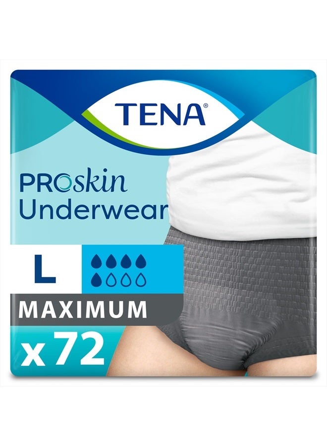 Incontinence Underwear for Men, Maximum Absorbency, ProSkin - Large - 72 Count