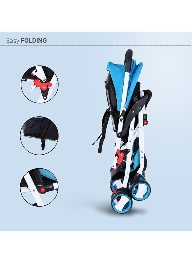 Baby Pram Stroller With Compact And Reversible Handlebar, Footrest, Cushion 5 Point Safety Belt