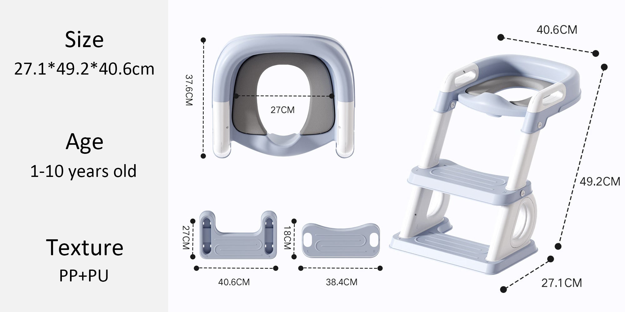 Potty Training Toilet Seat For Boys Girls, Toddler Toilet Seat With Step Stool Ladder, Foldable Toddler Potty Seat For Toilet With Non-Slip Design, Adjustable Height