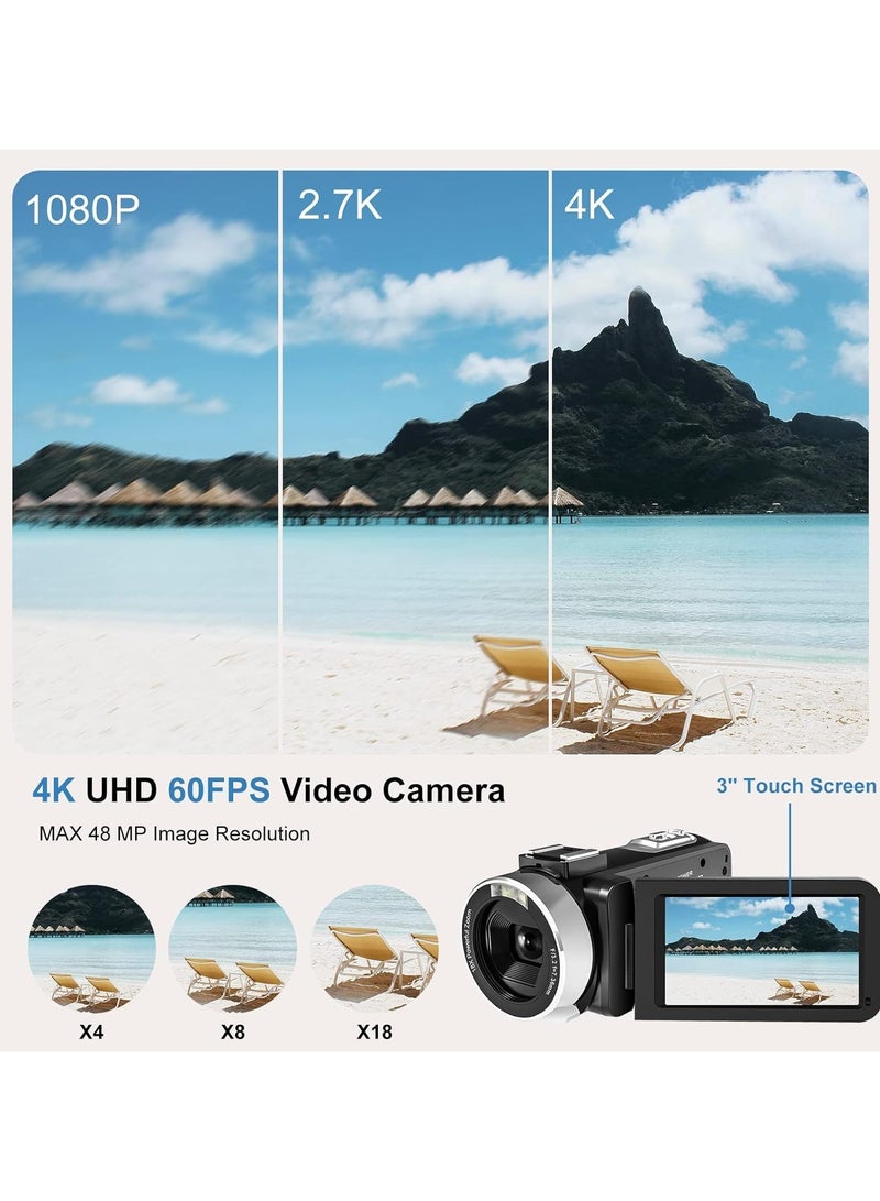 Touch screen 4K digital camera 56MP HD digital camera wifi video recorder with microphone